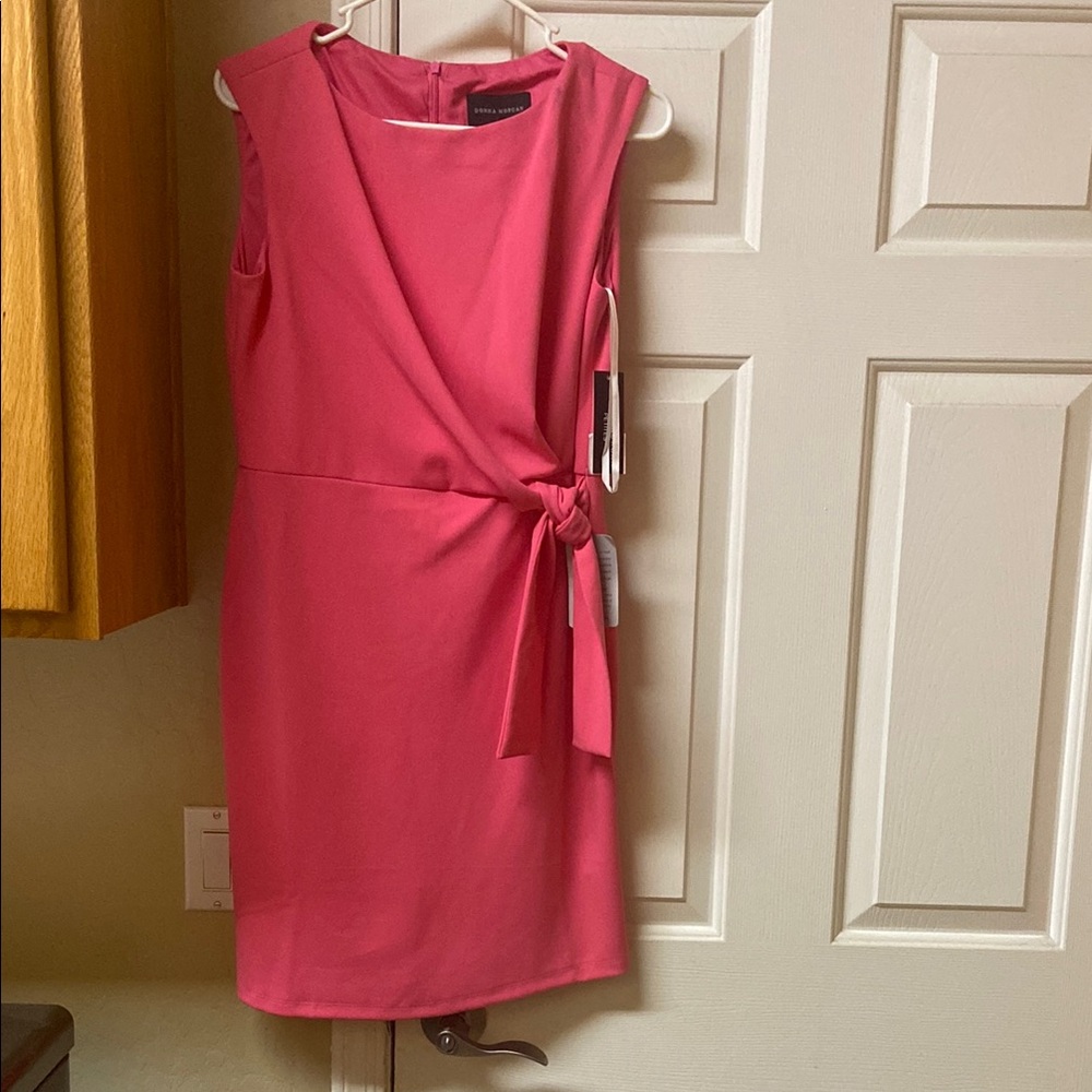 Donna Morgan Pink Wrap Tie Front Cocktail Dress